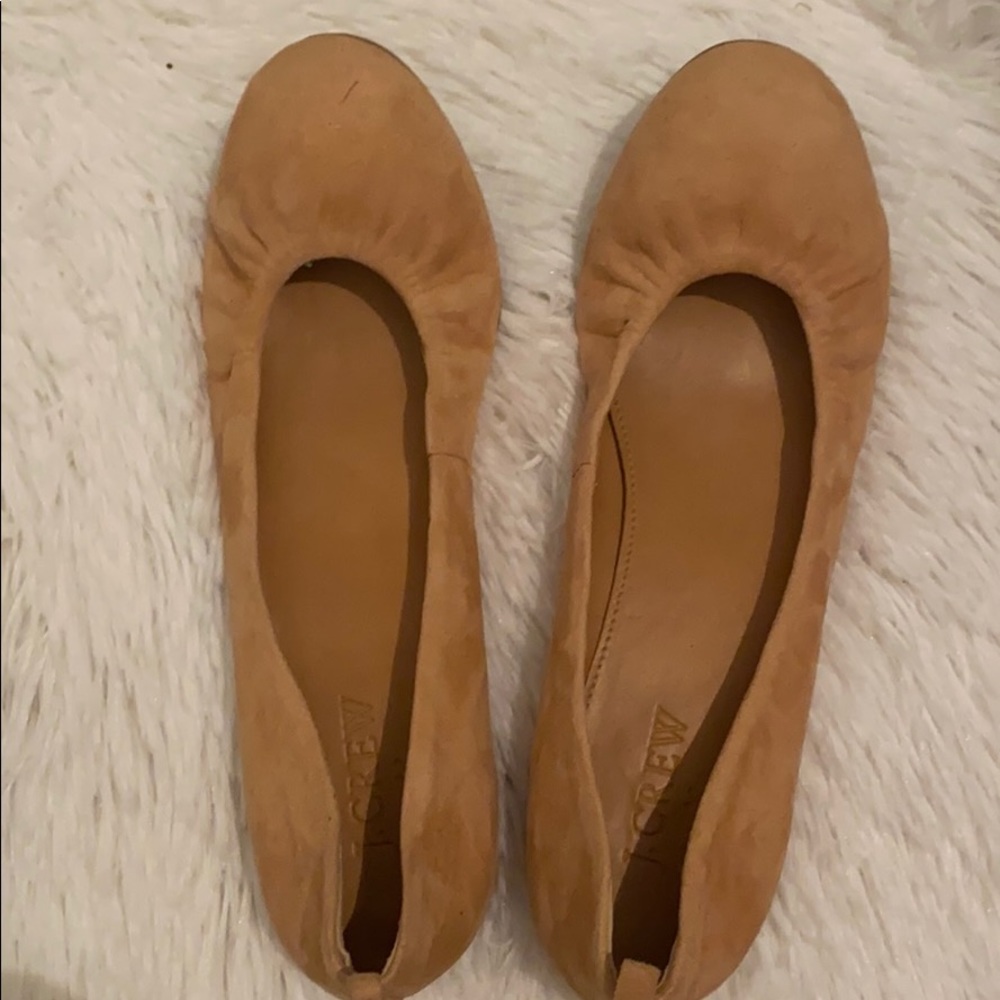 J. Crew scrunch suede blush flats